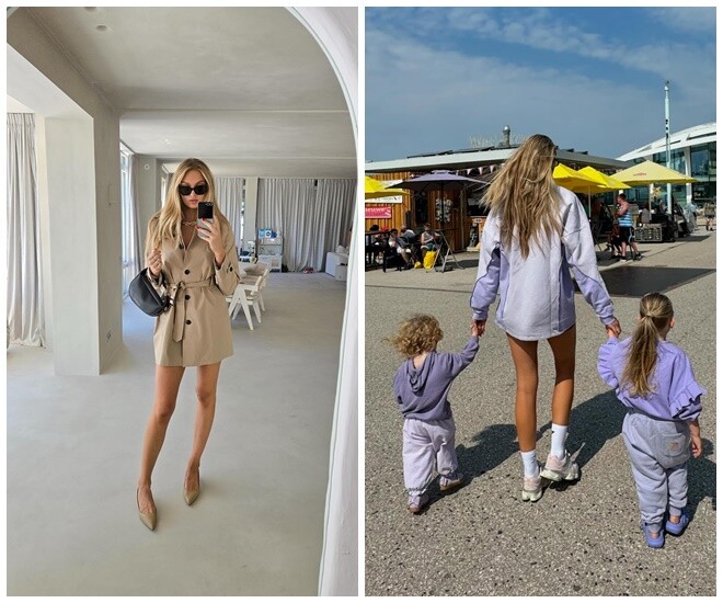 Cô là mẹ của 2 em bé xinh xắn.