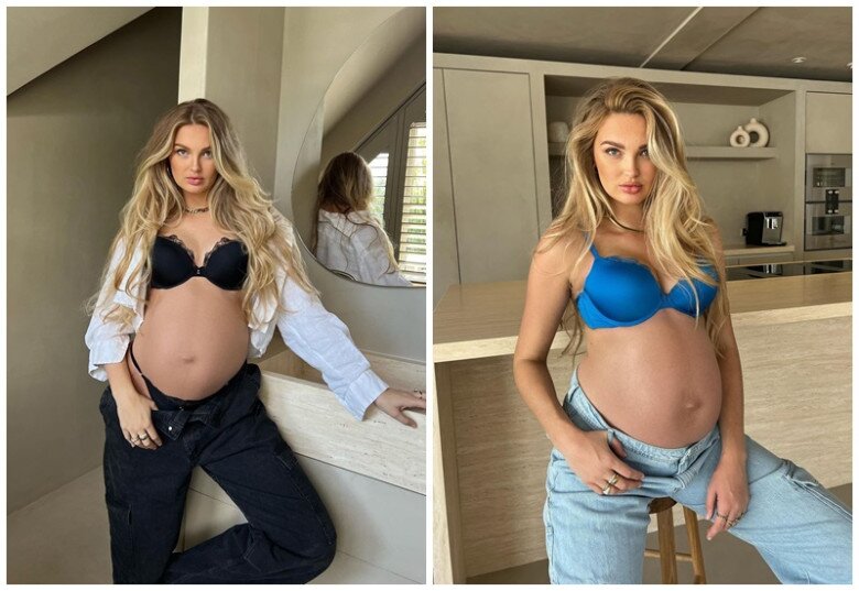 Khi mang bầu, nữ siêu mẫu vẫn cuốn hút.