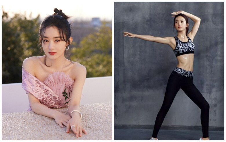 Nữ diễn viên chăm chỉ tập thể dục.