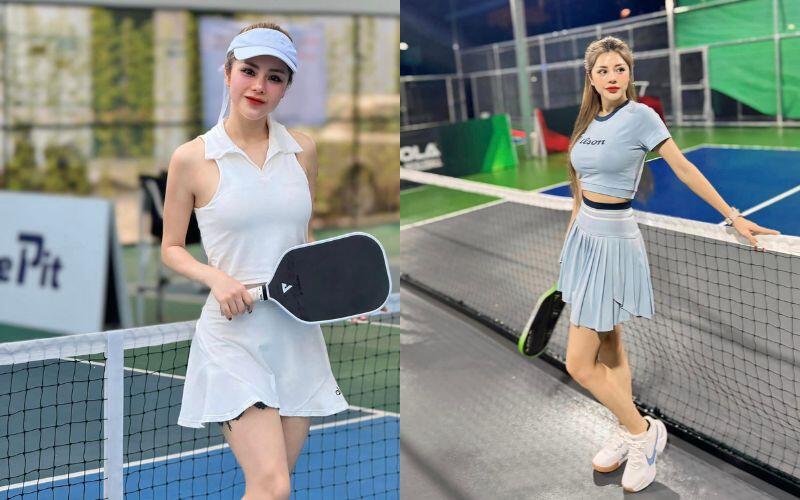 Trên trang cá nhân, người đẹp 8X thường xuyên đăng tải hình ảnh ra sân Pickleball. Chơi Pickleball giúp đốt cháy lượng lớn calo nhờ các hoạt động liên tục như di chuyển, chạy, và phản xạ nhanh. Đây là một môn thể thao năng động giúp thúc đẩy quá trình đốt mỡ hiệu quả.
