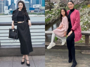 Thời trang - Hoa hậu 4 con mặc hiếm hoi mặc áo ngắn cũn cỡn, U50 khoe chiếc eo "chất lượng cao"