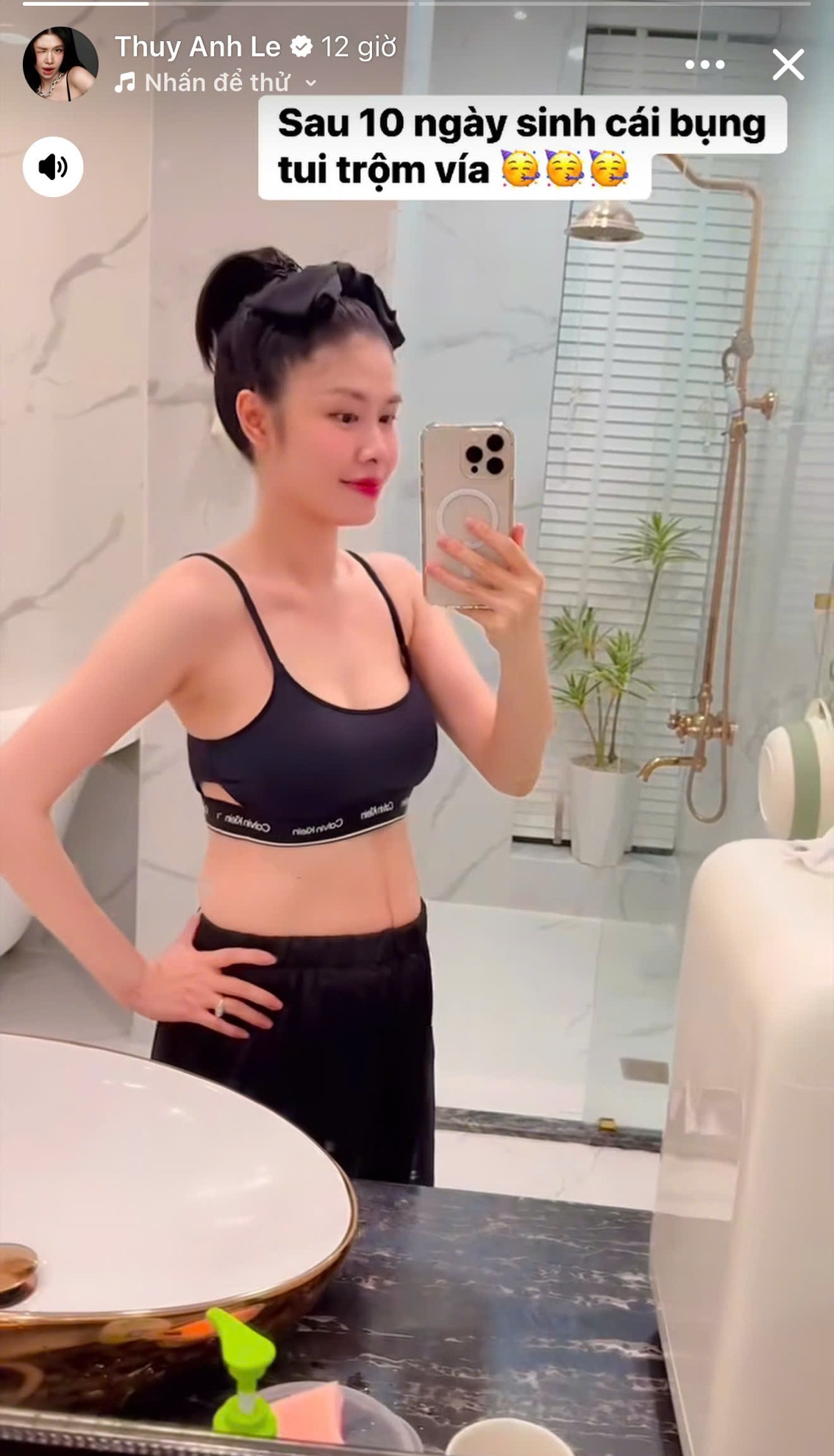 Vòng 2 thon gọn của bà xã Đăng Khôi sau sinh 10 ngày.