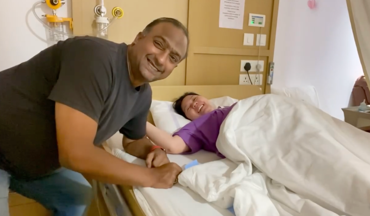 Chồng Như Ý luôn ở bên đồng hành cùng cô khi đi sinh.