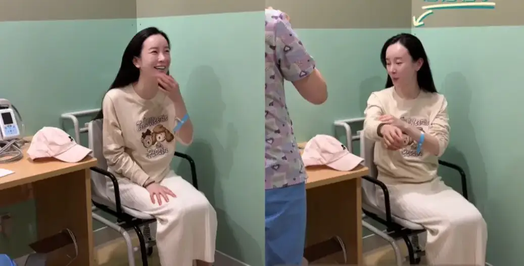 Khoảnh khắc xúc động của Trương Mông khi lần đầu cảm nhận được nhịp thai máy.