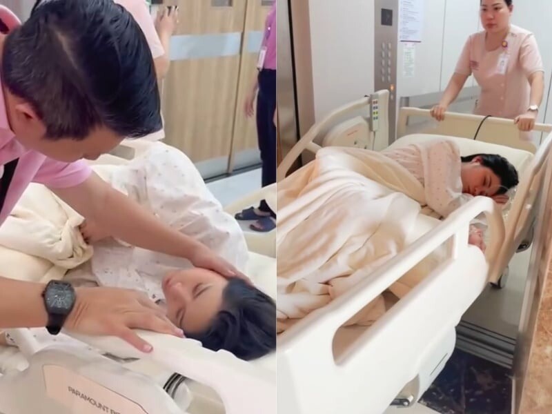 Ông xã Đoàn Di Băng luôn ở bên cạnh chăm sóc vợ.