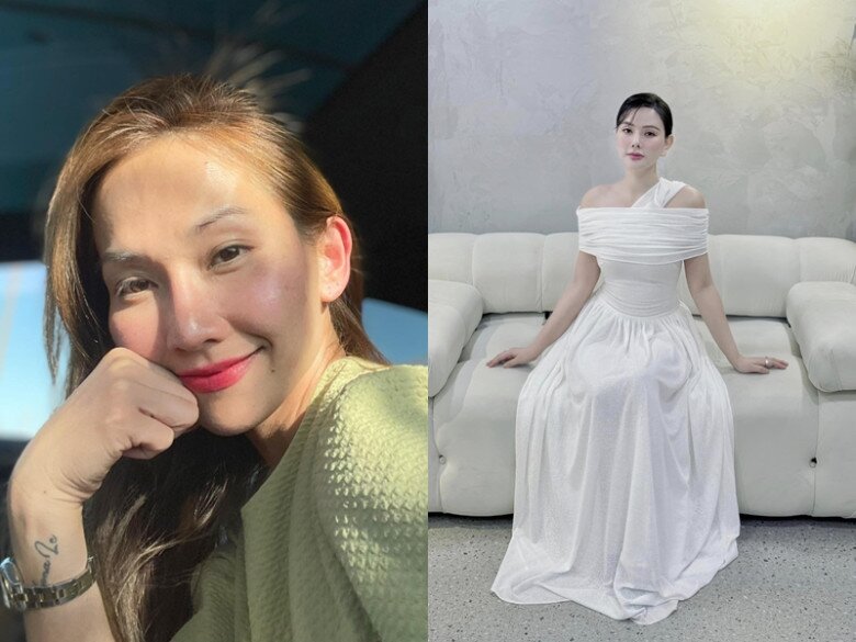 Both Kim Hiền (left) and Thu Thủy (right) incorporate lemon water into their beauty and health routines.