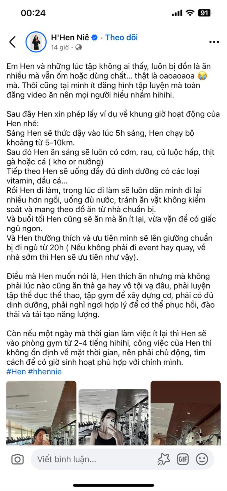 Nàng hậu người Ê đê chia sẻ lại thói quen tập luyện và ăn uống giữ dáng của bản thân.