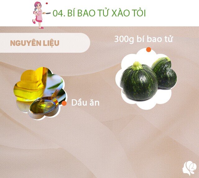 Chuẩn bị: 300g bí bao tử, dầu ăn, tỏi, muối.