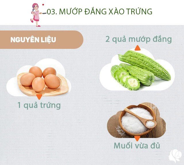 Chuẩn bị: 2 quả mướp đắng khoảng 300g, 1 quả trứng gà, dầu ăn vừa đủ, muối vừa đủ.