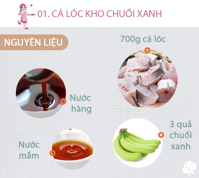 Chuẩn bị: 700g cá lóc xắt khúc, 3 quả chuối xanh, nước mắm, nước hàng, dầu ăn, tương Bần.