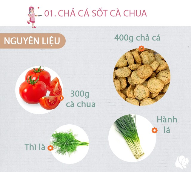 Chuẩn bị: 400g chả cá, 300g cà chua, nước mắm, dầu ăn, hành lá, thì là.