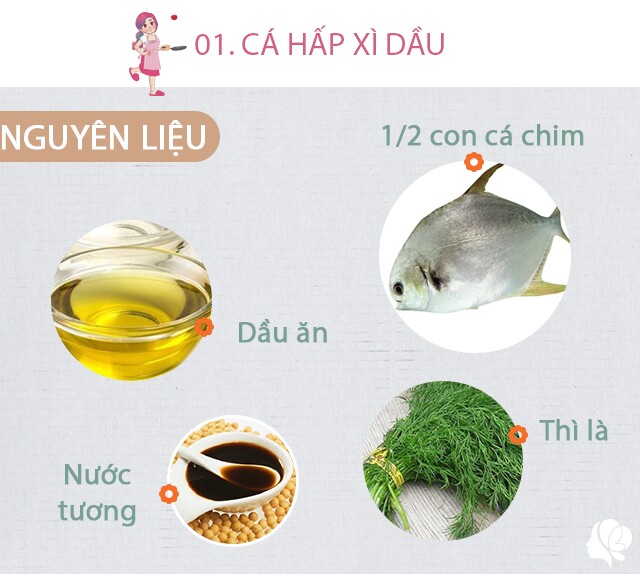 Chuẩn bị: 1/2 con cá chim. Làm sốt xì dầu: 300ml nước lọc - 40ml nước tương  - 20g đường phèn - 10ml hắc xì dầu  - 10ml nước mắm - Tỏi, gốc rau mùi ta, dầu mè, hành tây, gừng, rượu, thì là.