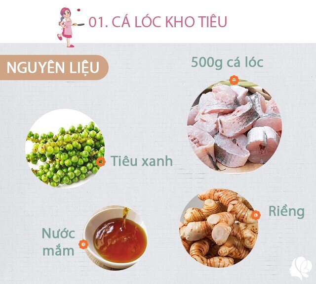 Chuẩn bị: - Cá lóc: 500g - riềng củ - Gia vị - tiêu tươi - Nước hàng - 100g thịt mỡ/dầu ăn.