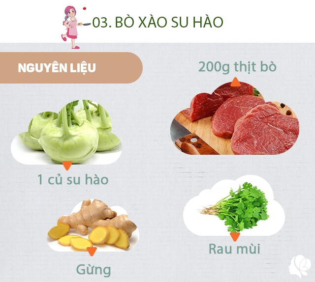 Chuẩn bị: 200g thịt bò, 1 củ su hào, gừng, tỏi, rau mùi, hạt tiêu, 1/3 củ cà rốt tỉa hoa