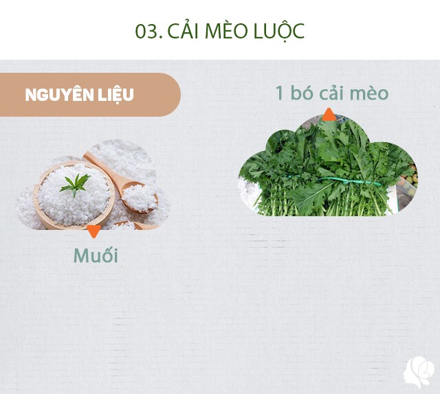 Chuẩn bị: 1 bó cải mèo, muối.