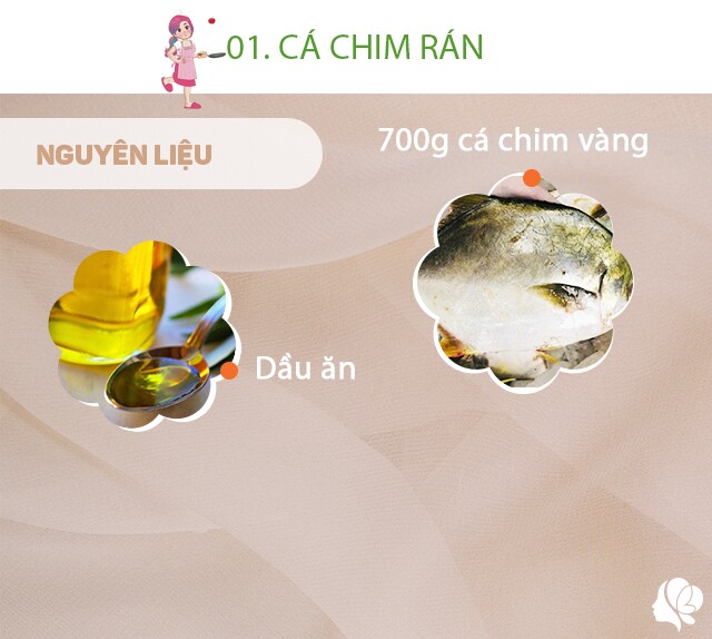 Chuẩn bị: 700g cá chim vàng (nửa con), dầu ăn.