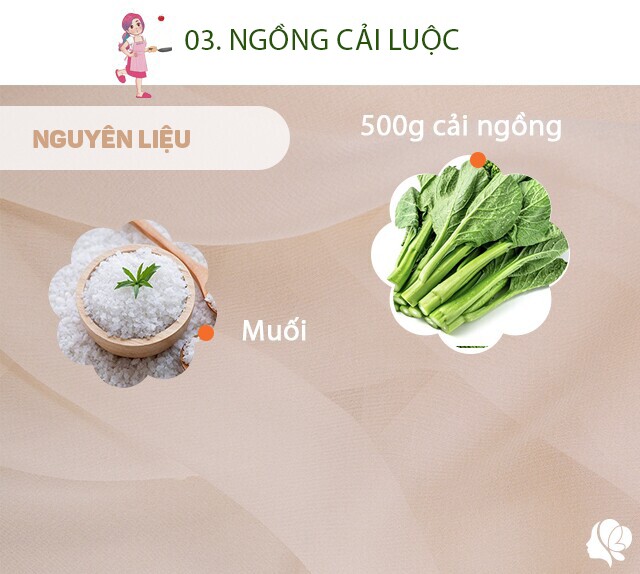 Chuẩn bị: Ngồng cải 500g, muối.