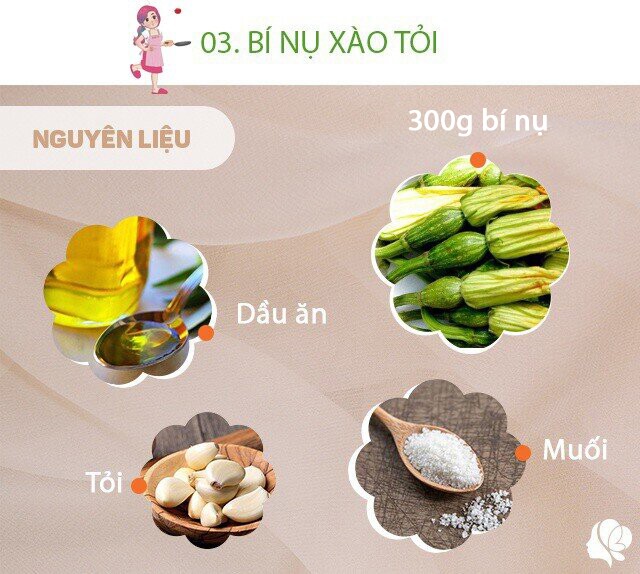 Chuẩn bị: 500g bí nụ, 1 ít bỉ đỏ non, 5 tép tỏi, muối hoặc bột canh/bột nêm, dầu ăn.