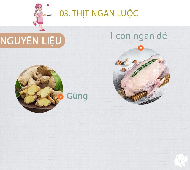 Chuẩn bị: 1 con ngan dé (khoảng 1,5kg), gừng.