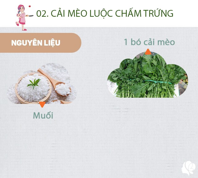 Chuẩn bị: 1 bó cải mèo, muối.