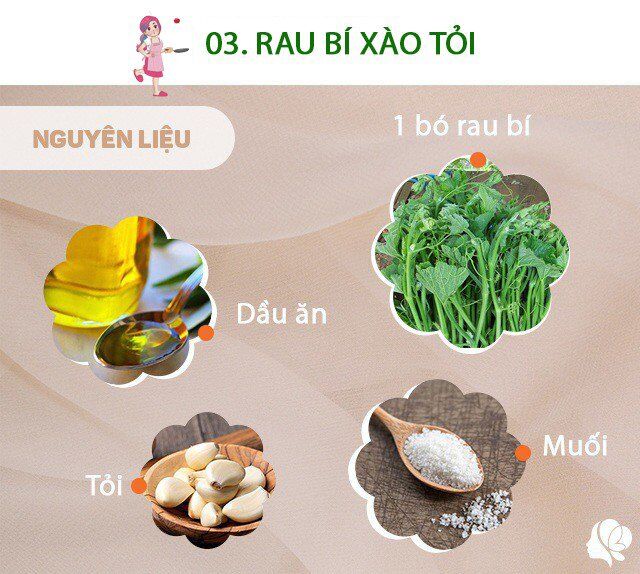 Chuẩn bị: 1 bó rau bí đã nhặt sạch, tỏi, dầu ăn, muối.