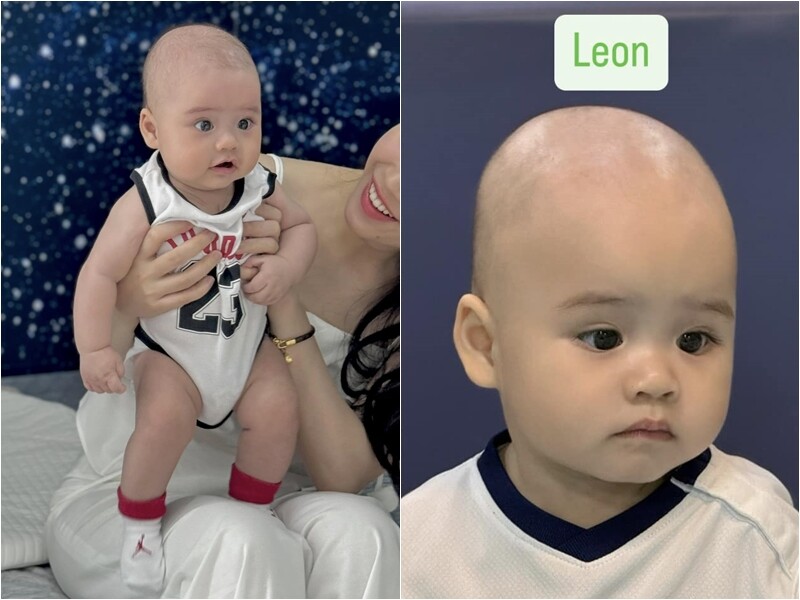 Cậu con trai đáng yêu Leon thường xuyên được nữ MC đăng tải. Nhiều người quen nhận xét rằng Leon có gương mặt rất giống bố.