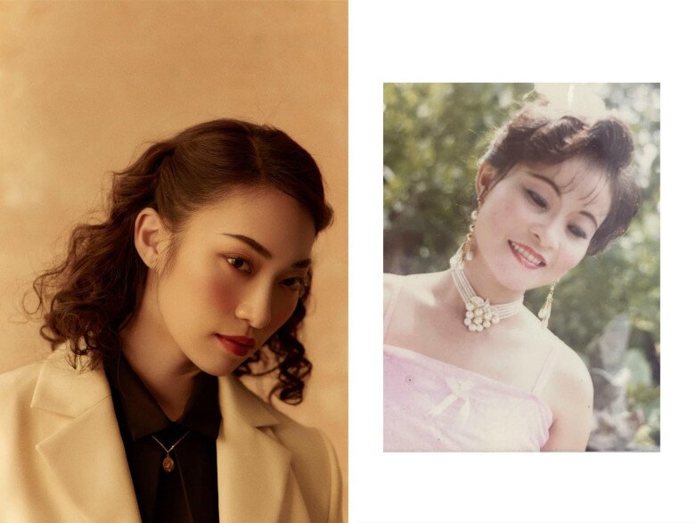 Mẹ Khánh Vy khi chưa có cô. Bà ăn mặc, trang điểm và đeo phụ kiện lúc lỉu trông như những “nữ hoàng ảnh lịch” thời xưa.