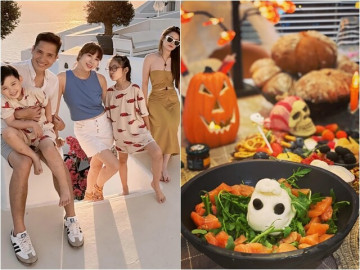 Vợ BTV đông con khoe tiệc Halloween hoành tráng tại nhà, có món ngón tay máu rùng rợn