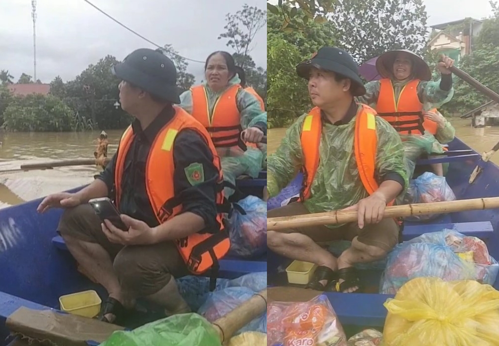 Cô lái đò chùa Hương vào tâm lũ cứu trợ bà con