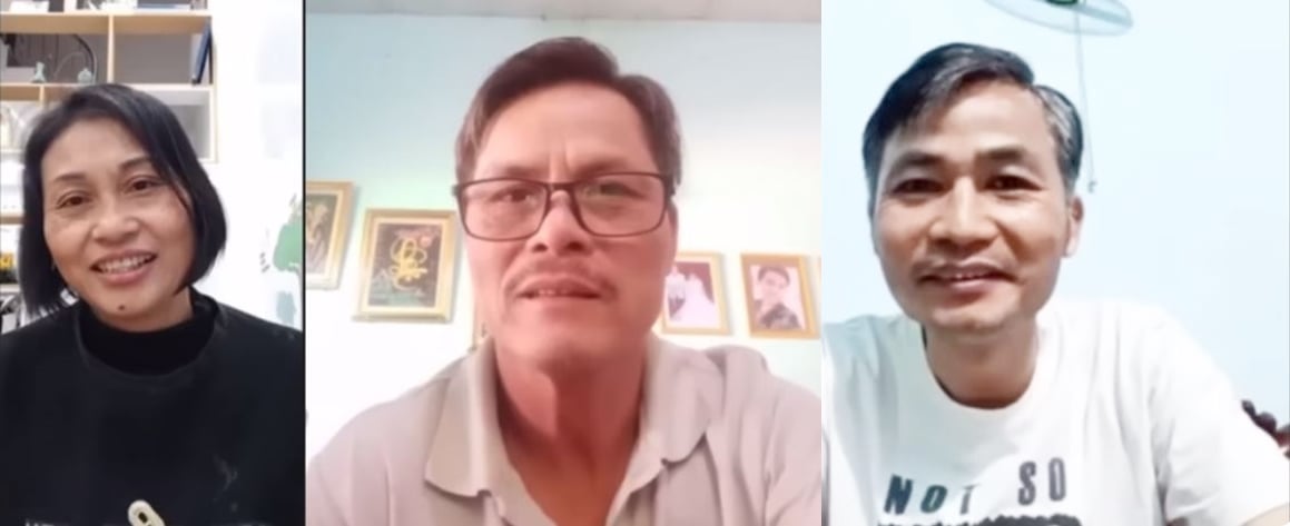 Cô Hạnh, chú Hoài và chú Phương đã được kết nối để trò chuyện