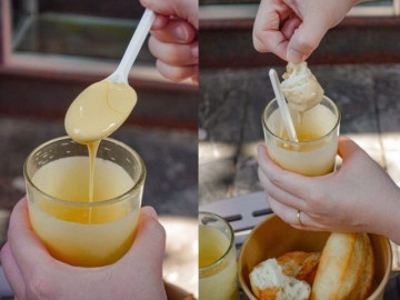 Giữa lòng phố cổ Hà Nội có một hàng trứng đánh kem dân sành ăn đều biết, cô chủ quán luôn pha chế ngay trước mặt khách