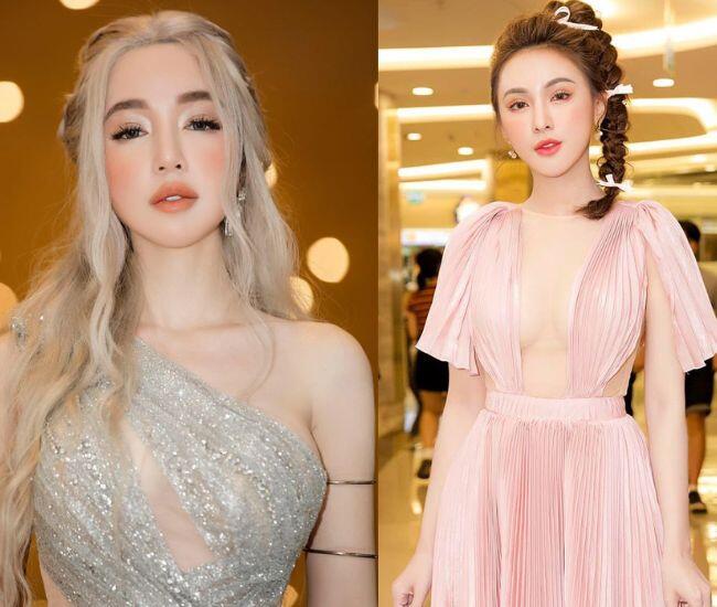Elly Trần và Kelly Nguyễn cùng sở hữu đôi mắt sắc sảo, sống mũi cao.
