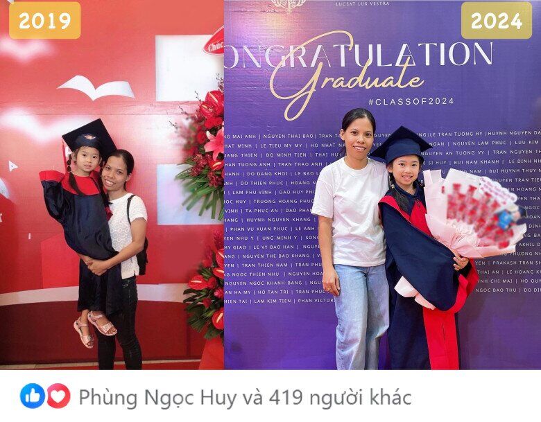 Con gái Mai Phương tốt nghiệp cấp 1 ở trường quốc tế vào tháng 6 vừa qua.