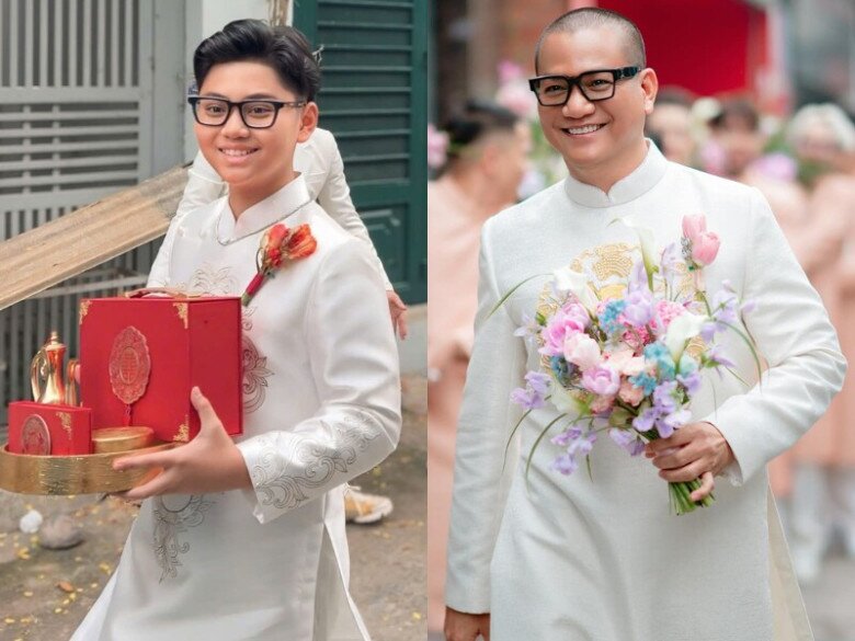 Con riêng của nhiếp ảnh gia Nguyễn Long xuất hiện trong buổi lễ.