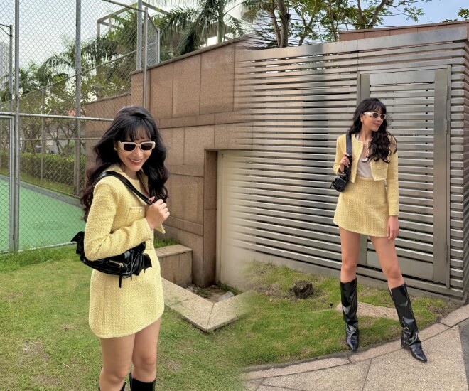 Dù còn khoảng 2 tháng nữa mới đến Tết nhưng Lưu Hương Giang đã vội lên đồ.