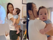 Giải trí - Quý tử lai Tây của Hà Anh sưng húp 1 bên mắt, mẹ bỉm được khen nuôi con khéo nay phải bù xù chăm sóc