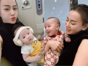 Giải trí - Phương Oanh cho cặp song sinh với Shark Bình trải nghiệm máy bay hạng thương gia, "Nam tiến" công tác dài ngày cùng mẹ