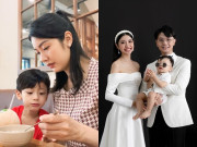 Giải trí - Quý tử "ngậm thìa vàng" của Thúy Vân là bản sao của bố, nàng Á hậu giản dị khi ở nhà chăm con