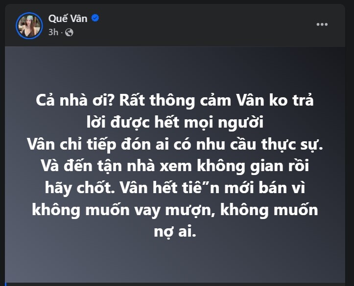 Nữ ca sĩ không muốn vay mượn ai nên quyết tâm bán nhà.