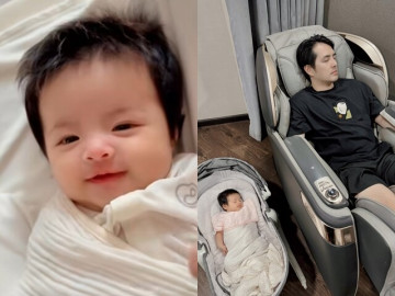 Con gái Đông Nhi hơn 2 tháng tuổi đã trở thành thánh lia cam, ngoại hình tiếp tục là bản sao của Ông Cao Thắng