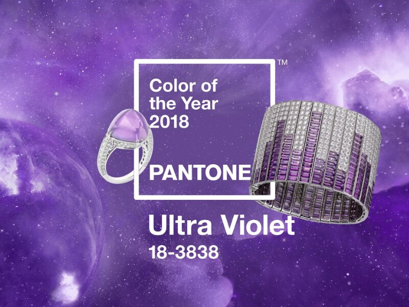 2018: Ultraviolet
Ultraviolet có yếu tố huyền bí, thần thoại, phù thủy. Với sự quan tâm bùng nổ đối với chiêm tinh học và các thực hành tâm linh mới. Màu sắc của năm 2018 của Pantone rất phù hợp với tông màu trang sức của Mùa Thu.