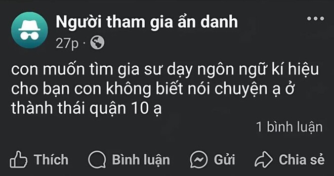 Bé 8 tuổi TP.HCM lên mạng tìm giáo viên ngôn ngữ ký hiệu cho em không biết nói, cô cảm động nhưng nhìn học sinh thì amp;#34;cảm lạnhamp;#34; - 2