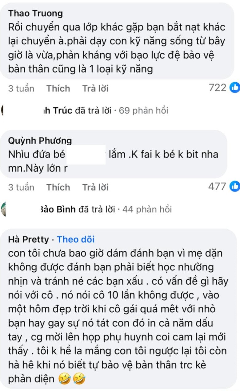 emSau khi thực hiện một bài phỏng vấn, các chuyên gia đã phân loại ra được 3 kiểu phụ huynh tương ứng với 3 cách hành xử khi phát hiện con bị bắt nạt ở trường. Cách hành xử cuối cùng được các chuyên gia khuyên cha mẹ nên thực hiện:/em