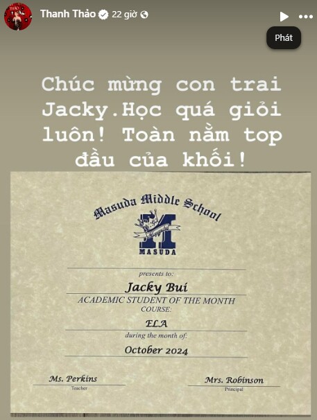 Jacky Minh Trí gần 13 tuổi ngày càng đẹp trai, học quá giỏi ở Mỹ khiến Thanh Thảo tự hào - 2