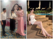 Yêu con - Hoa hậu Thanh Thủy bị dân tình thắc mắc gen chiều cao 1m76 khi đứng cạnh bố mẹ ruột, 2 phụ huynh đều phải ngước nhìn