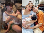 Yêu con - Dở khóc dở cười cảnh con trai Khánh Thi cho em gái Lisa ti sữa, anh thì cực khéo nhưng bất lực vì em quá nghịch