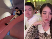 Yêu con - Chồng chủ tịch ôm con gái chơi cầu trượt, Đỗ Mỹ Linh nhắc 1 câu thể hiện rõ tính chăm con quá kỹ