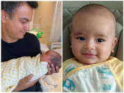 Yêu con - Con trai lai Ấn của Võ Hạ Trâm giống bố y đúc, 2 tháng da ngăm, mắt to tròn rõ mí, sống mũi cao vút