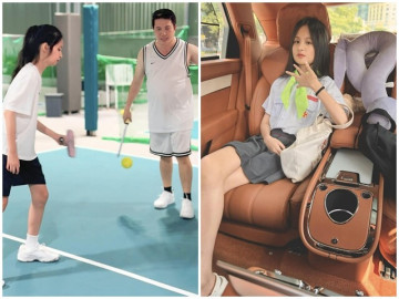 Mặc kệ phốt phông bạt, chồng Đoàn Di Băng tiếp tục khoe khéo con gái ngồi xe tiền tỷ, học chơi môn thể thao nhà giàu
