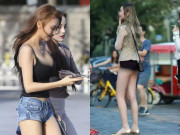 Thời trang - Hội chị em mặc quần áo trễ nải, ngắn cũn cỡn ở phố đi bộ làm người xung quanh ngượng chín mặt